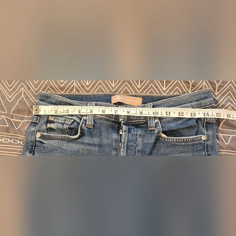 7 For All Mankind Luxe Vintage Slim Boyfriend Cropped Style Size 29 - Picture 7 of 12